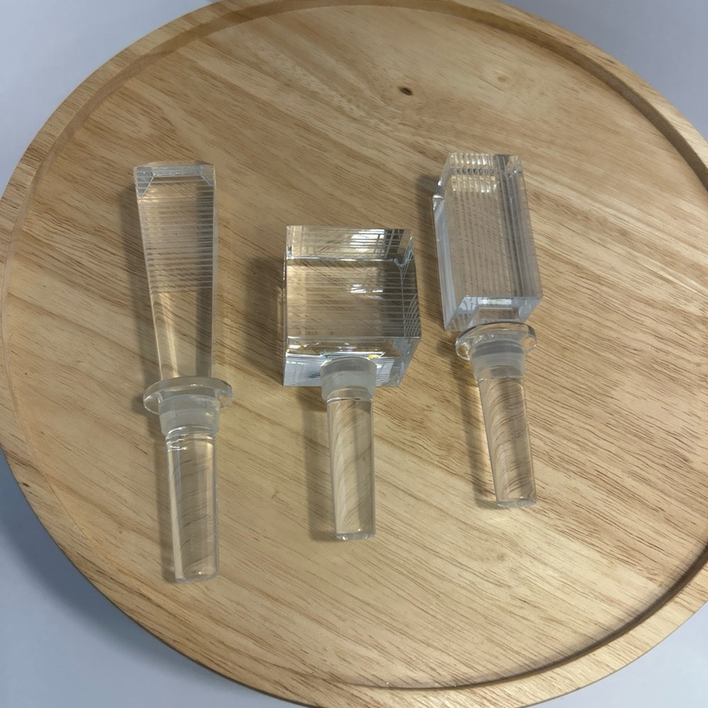 Linear by Wedgewood set of 3 crystal bottle stoppers, Vera Wang, discontinued